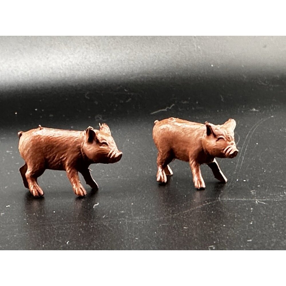 Allstate Marx Happi Time Farm Playset 1959‎ Auburn Red 2 Pigs Tim Mee PPC